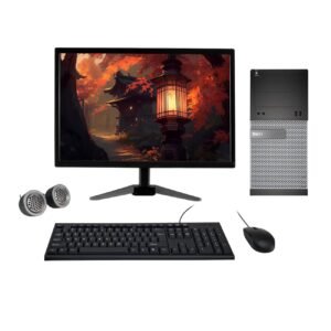 (Refurbished) Dell OptiPlex 19" HD All-in-One Desktop Computer Set (Intel i5 4th Gen| 8 GB RAM| 500 GB HDD| 19" HD LED Monitor| KB & Mouse| Speakers| WiFi| Windows 10 Pro| MS Office)