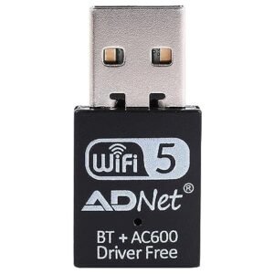 CHIST USB WiFi Bluetooth Adapter, 600Mbps Dual Band 2.4/5GHz Wireless Network Card, USB WiFi Dongle for PC/Laptop/Desktop, Support Windows XP/7/8.1/10 /11