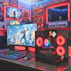 CHIST Gaming Desktop PC, Intel Core i5-9400 4.40 GHz, 16GB RAM, 512GB NVME SSD, 24-inch IPS Monitor, Gaming Keyboard & Mouse, Windows 10 Pro