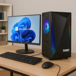 CHIST OfficeMax X3 Desktop Computer, Intel Core i5 8th Gen, 16GB DDR4 RAM, 512GB NVMe SSD, 24-inch LED Brazil Monitor, Windows 11 Pro