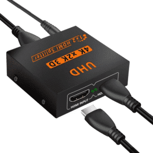 CHIST 1x2 HDMI Splitter, 1 in 2 Out HDMI Splitter 4kx2k 3D Audio Video Distributor Box for HDTV, STB, Gaming Console, Pro Blu-Ray DVD Player, etc.