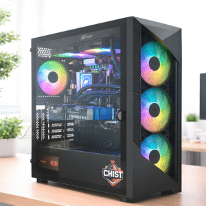 CHIST Ai Workstation PC – Core i5 14600K Processor 14th Gen Processor, 32GB DDR4, 1TB NVMe SSD, 240MM AIO, Wi-Fi 6, Windows 11 Pro, 650W 80+ PSU